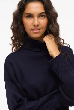 Jersey de cuello vuelto con viscosa