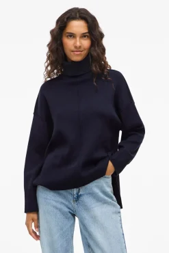 Jersey de cuello vuelto con viscosa