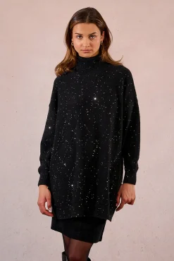 Jersey de manga larga con abalorios brillantes