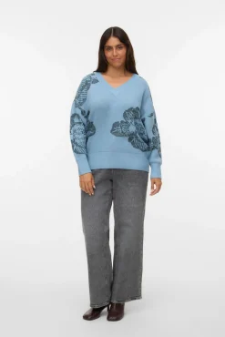 Jersey de manga larga cuello pico Curve