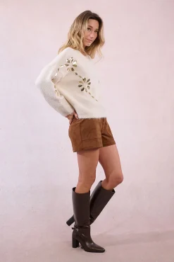 Jersey de manga larga detalle flores