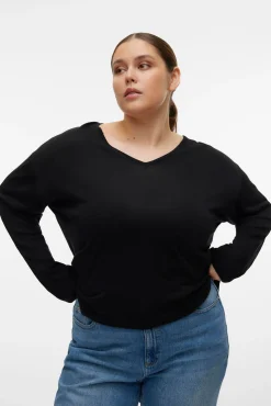 Jersey de manga larga y cuello pico Curve