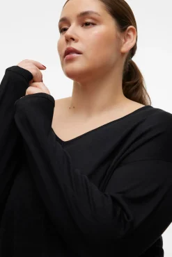 Jersey de manga larga y cuello pico Curve