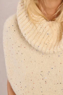 Jersey de manga sisa cuello alto