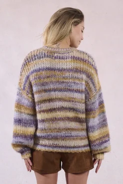 Jersey de mujer de manga larga estampado rayas