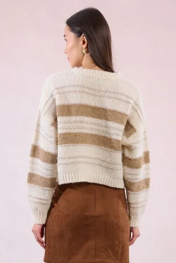 Jersey de mujer de manga larga estampado rayas