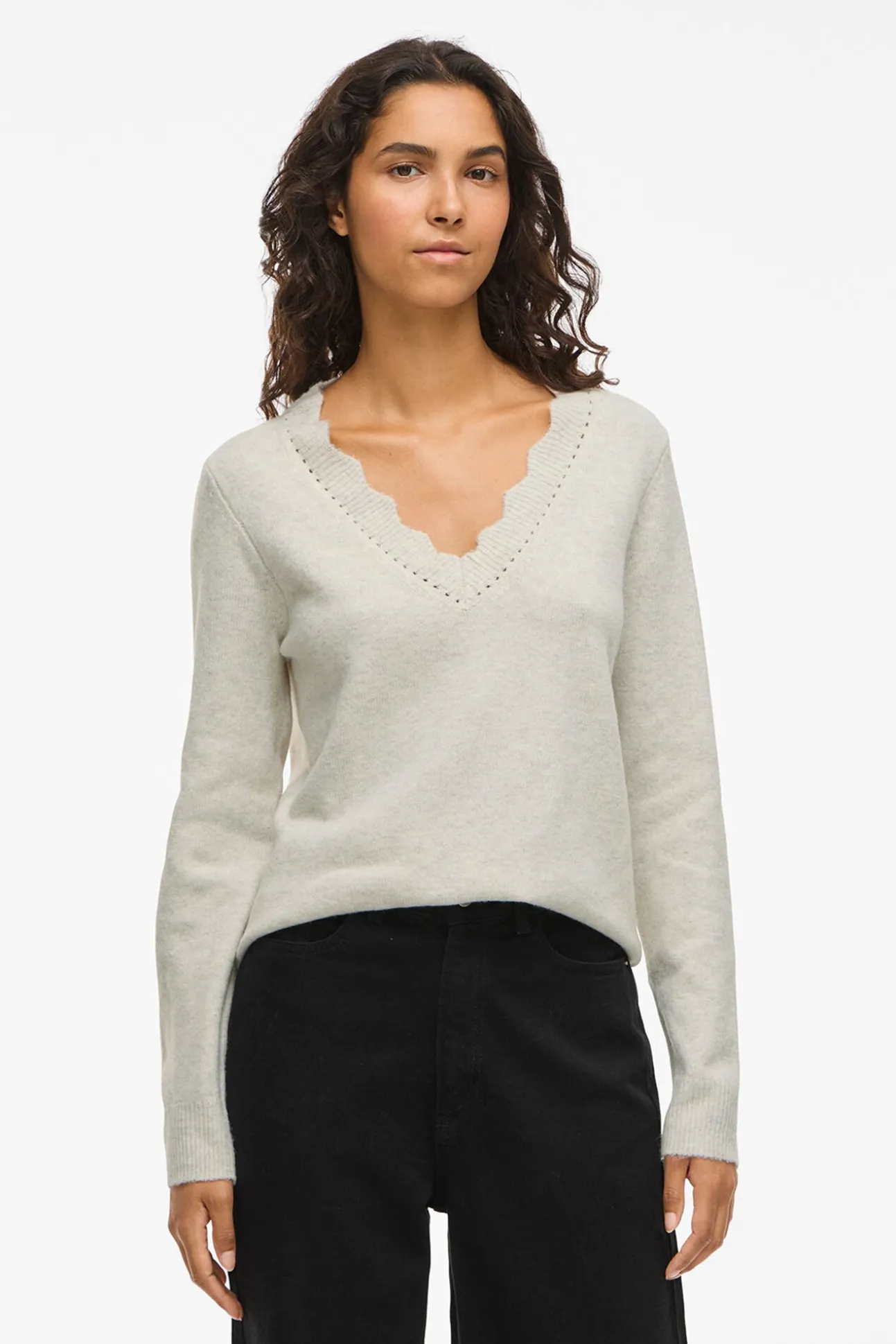 Jersey de punto con cuello pico