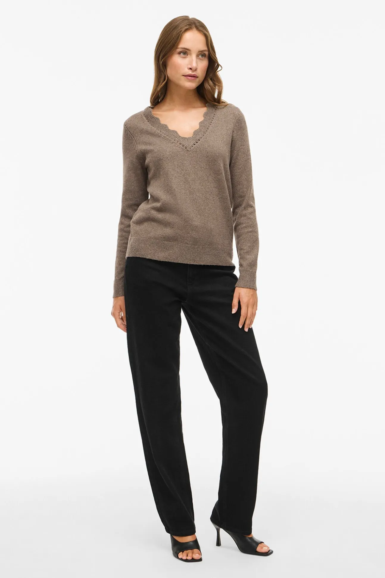 Jersey de punto con cuello pico