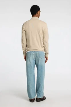 Jersey de punto con media cremallera 100% algodón