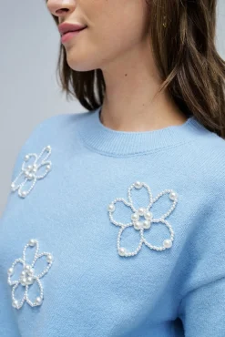 Jersey de punto con perlas