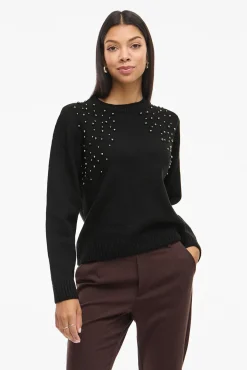 Jersey de punto con tachas