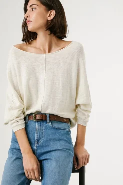 Jersey de punto de manga larga con detalle en las mangas.