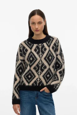 Jersey de punto grueso con estampado