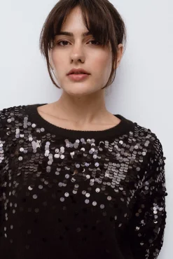 Jersey de punto lentejuelas