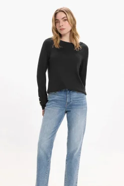 Jersey de viscosa con botones en los puños