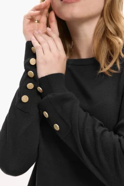 Jersey de viscosa con botones en los puños