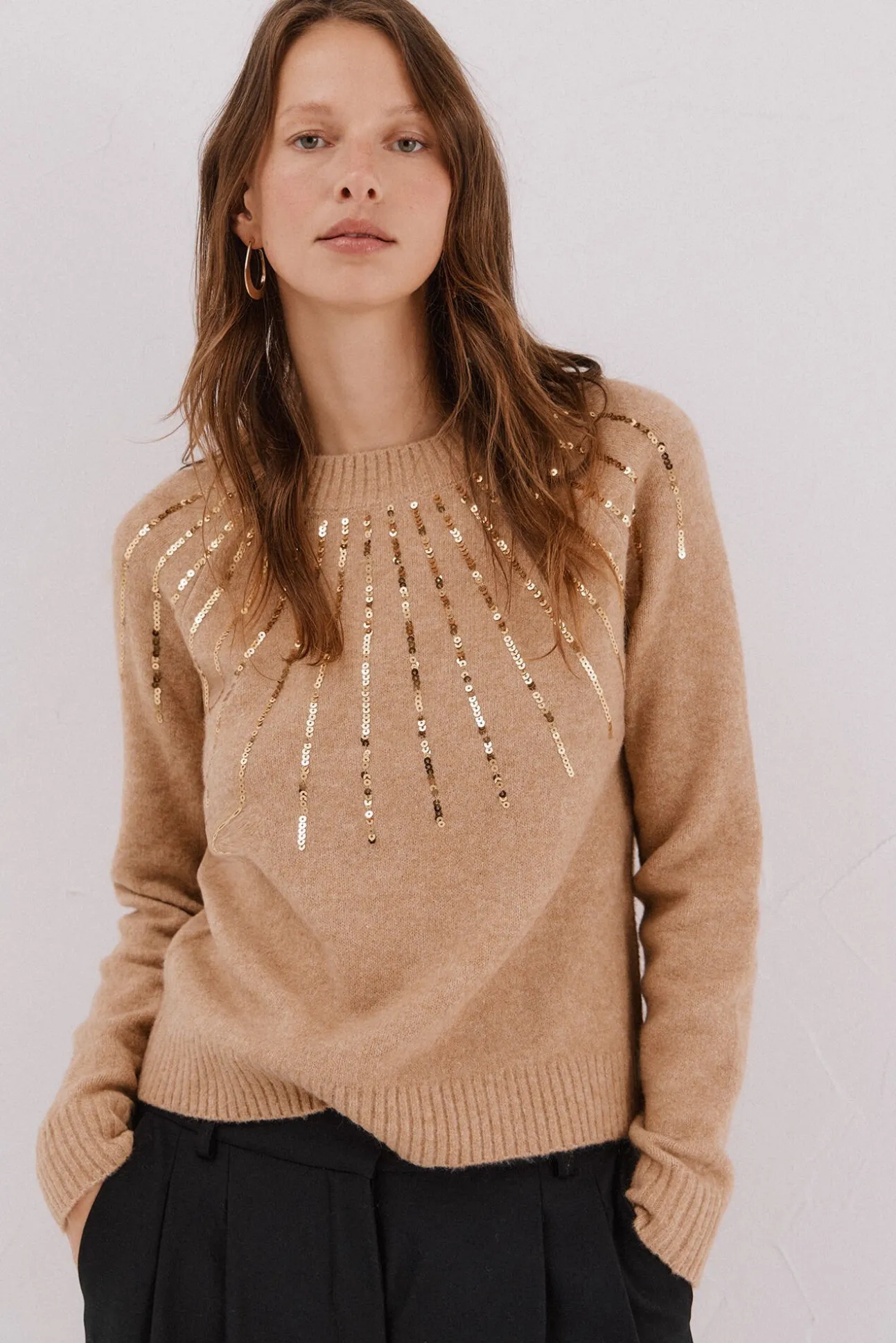 Jersey delantero lentejuelas.
