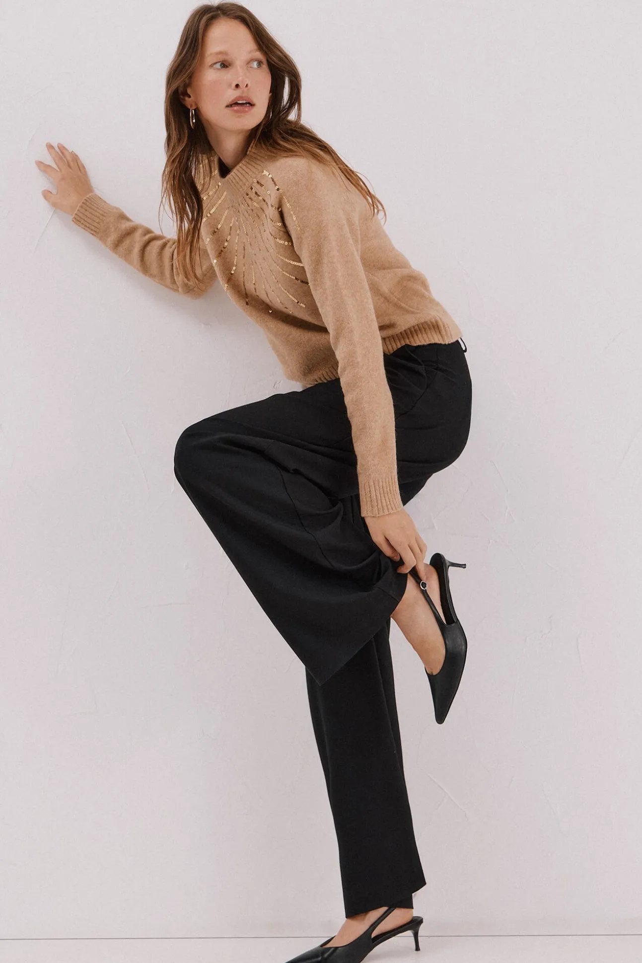 Jersey delantero lentejuelas.