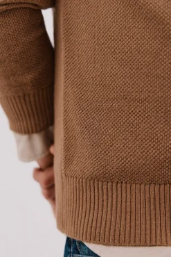 Jersey estructura lana cuello polo botones