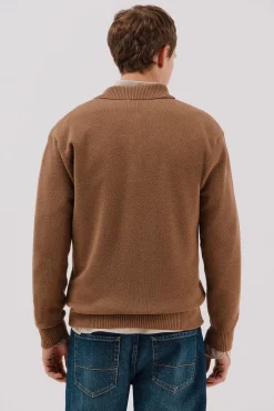 Jersey estructura lana cuello polo botones