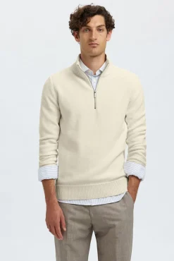 Jersey estructura media cremallera 100% algodón orgánico.