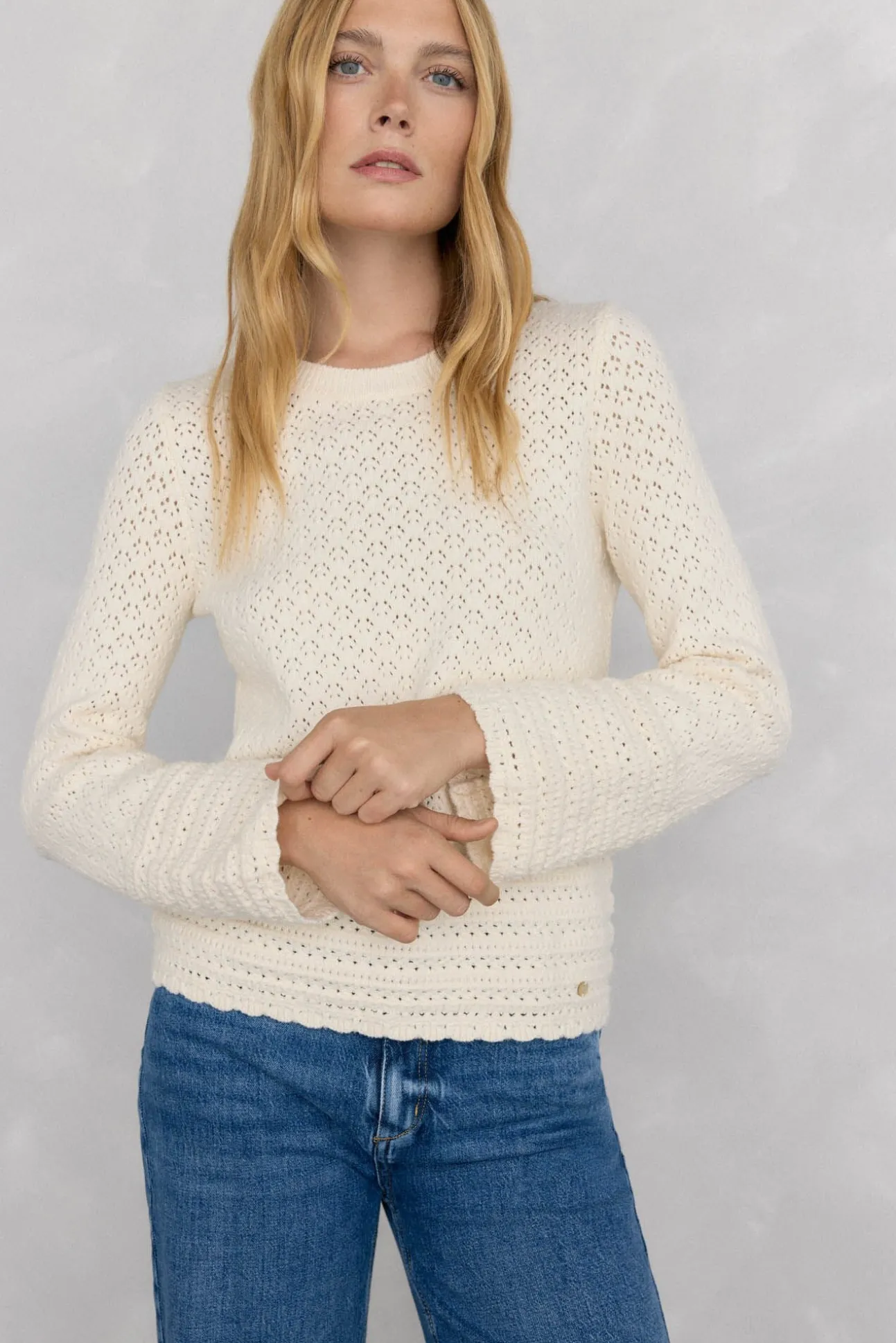 Jersey fantasía calada manga acampanada