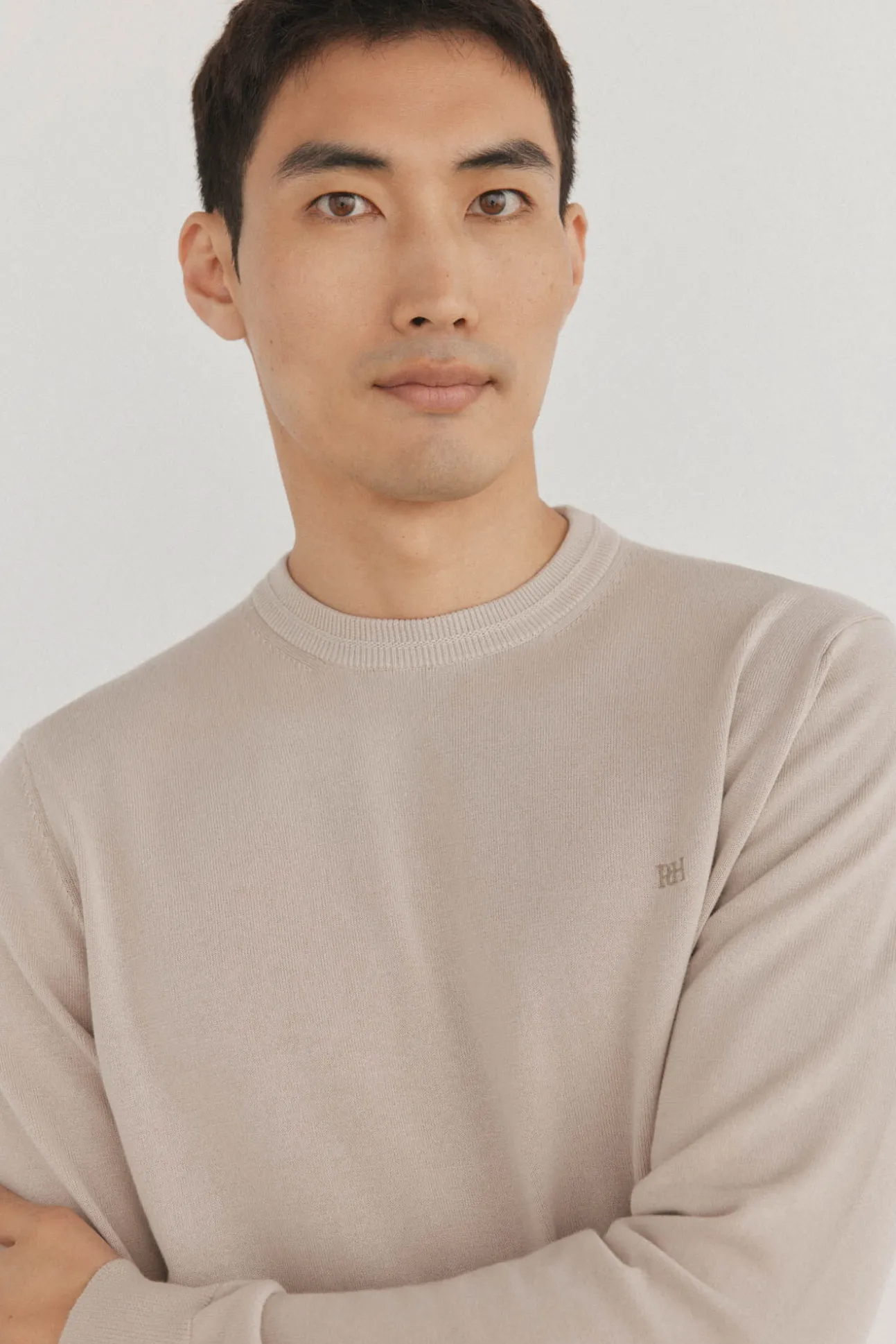 Jersey fino algodón premium cuello redondo