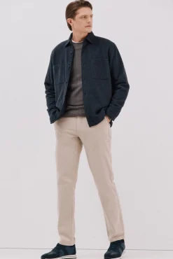 Jersey fino algodón trenzado cuello caja