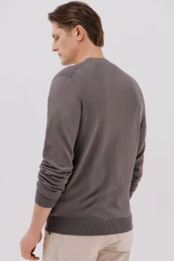 Jersey fino algodón trenzado cuello caja