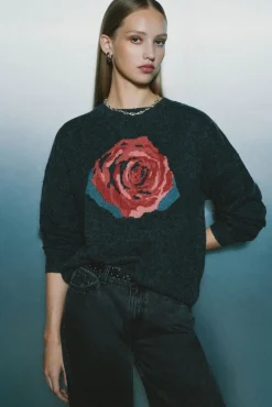 Jersey intarsia rosa