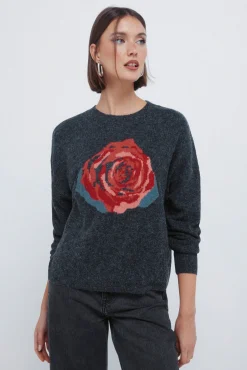 Jersey intarsia rosa