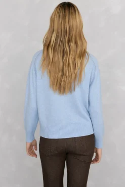 Jersey lana cuello caja costura central