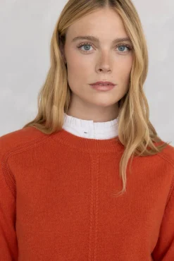 Jersey lana cuello caja costura central