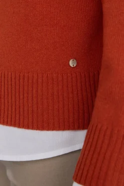 Jersey lana cuello caja costura central