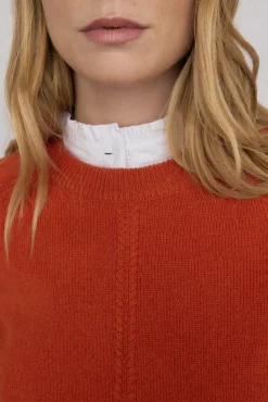 Jersey lana cuello caja costura central