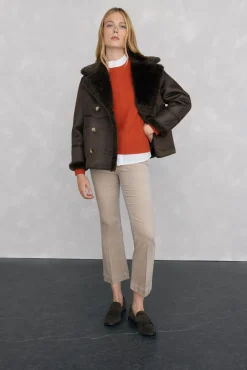 Jersey lana cuello caja costura central