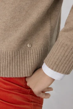 Jersey lana cuello caja costura central