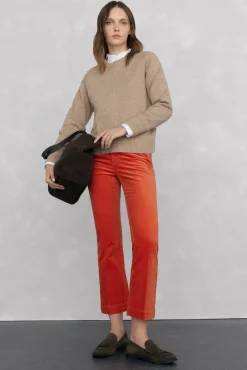 Jersey lana cuello caja costura central