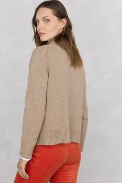 Jersey lana cuello caja costura central