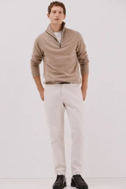 Jersey lana lambswool cuello abierto cremallera