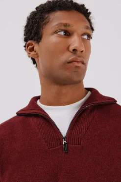 Jersey lana lambswool cuello abierto cremallera