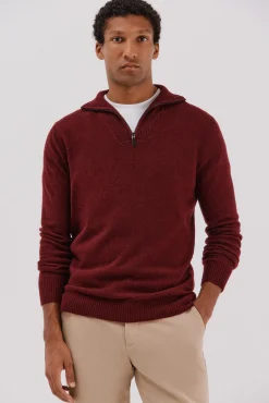 Jersey lana lambswool cuello abierto cremallera