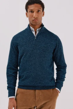 Jersey lana torzal cuello cremallera