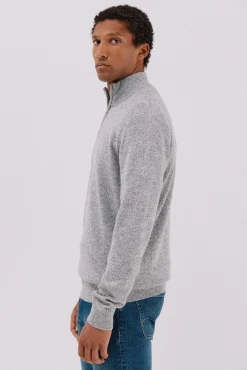 Jersey lana torzal cuello cremallera