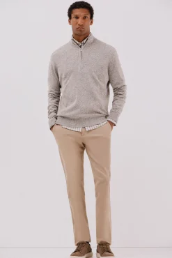 Jersey lana torzal cuello cremallera