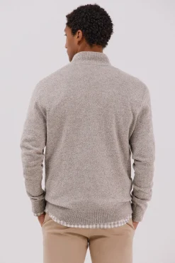 Jersey lana torzal cuello cremallera