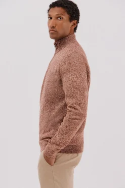 Jersey lana torzal cuello cremallera