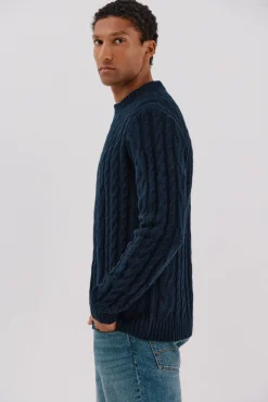 Jersey lana trenzado cuello caja