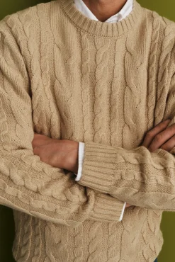 Jersey lana trenzado cuello caja