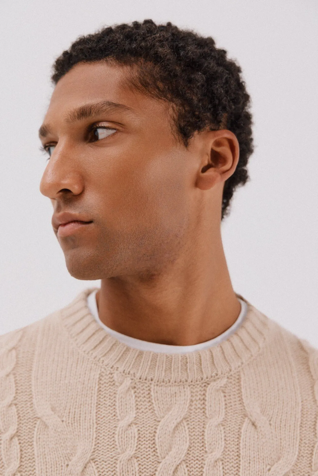 Jersey lana trenzado cuello caja